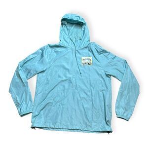 HQZ Sixty Filthy Good Vibrations Men's Blue Hooded Windbreaker Jacket Large